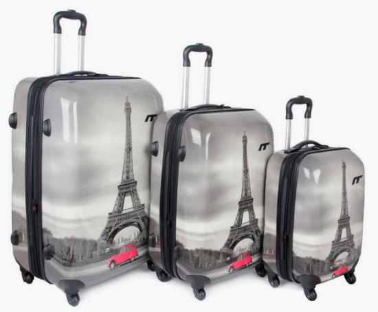 eiffel tower hard shell luggage